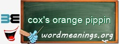 WordMeaning blackboard for cox's orange pippin
